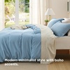 image:imageBedsure Tan Gingham Ruffle Duvet Cover SetVintage Farmhouse Bedding Queen  Cottagecore Aesthetic Ruffle Edges Soft Lightweight Hidden Zipper Inner Ties 90x90 Comforter Cover 2 Pillow Shams22  Chambray Blue No Comforter