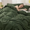 image:imageBedsure Tan Gingham Ruffle Duvet Cover SetVintage Farmhouse Bedding Queen  Cottagecore Aesthetic Ruffle Edges Soft Lightweight Hidden Zipper Inner Ties 90x90 Comforter Cover 2 Pillow Shams21  Olive Green No Comforter