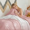 image:imageBedsure Tan Gingham Ruffle Duvet Cover SetVintage Farmhouse Bedding Queen  Cottagecore Aesthetic Ruffle Edges Soft Lightweight Hidden Zipper Inner Ties 90x90 Comforter Cover 2 Pillow Shams09  Pink No Comforter