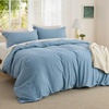 image:imageBedsure Tan Gingham Ruffle Duvet Cover SetVintage Farmhouse Bedding Queen  Cottagecore Aesthetic Ruffle Edges Soft Lightweight Hidden Zipper Inner Ties 90x90 Comforter Cover 2 Pillow Shams22  Chambray Blue No Comforter