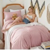 image:imageBedsure Tan Gingham Ruffle Duvet Cover SetVintage Farmhouse Bedding Queen  Cottagecore Aesthetic Ruffle Edges Soft Lightweight Hidden Zipper Inner Ties 90x90 Comforter Cover 2 Pillow Shams09  Pink No Comforter