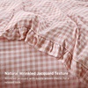 image:imageBedsure Tan Gingham Ruffle Duvet Cover SetVintage Farmhouse Bedding Queen  Cottagecore Aesthetic Ruffle Edges Soft Lightweight Hidden Zipper Inner Ties 90x90 Comforter Cover 2 Pillow Shams27  Pink Gingham