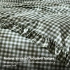 image:imageBedsure Tan Gingham Ruffle Duvet Cover SetVintage Farmhouse Bedding Queen  Cottagecore Aesthetic Ruffle Edges Soft Lightweight Hidden Zipper Inner Ties 90x90 Comforter Cover 2 Pillow Shams25  Olive Green Gingham