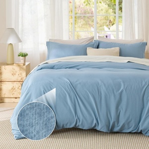 image:imageBedsure Tan Gingham Ruffle Duvet Cover SetVintage Farmhouse Bedding Queen  Cottagecore Aesthetic Ruffle Edges Soft Lightweight Hidden Zipper Inner Ties 90x90 Comforter Cover 2 Pillow Shams22  Chambray Blue No Comforter