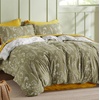image:imageBedsure Duvet Cover Queen Size  Reversible Green FloralampBird Duvet Cover Set with Zipper Closure 3 Pieces Mistletoe Bedding Set with 8 Corner Ties and 2 Pillow Shams 20x2620  Olive Green No Comforter