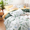 image:imageBedsure Duvet Cover Queen Size  Reversible Green FloralampBird Duvet Cover Set with Zipper Closure 3 Pieces Mistletoe Bedding Set with 8 Corner Ties and 2 Pillow Shams 20x2607  Mallard Green No Comforter