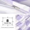 image:imageBedsure Duvet Cover Queen Size  Reversible Green FloralampBird Duvet Cover Set with Zipper Closure 3 Pieces Mistletoe Bedding Set with 8 Corner Ties and 2 Pillow Shams 20x2629  Purple Checkered No Comforter