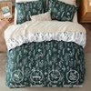 image:imageBedsure Duvet Cover Queen Size  Reversible Green FloralampBird Duvet Cover Set with Zipper Closure 3 Pieces Mistletoe Bedding Set with 8 Corner Ties and 2 Pillow Shams 20x2632  Emerald Green No Comforter