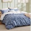 image:imageBedsure Duvet Cover Queen Size  Reversible Green FloralampBird Duvet Cover Set with Zipper Closure 3 Pieces Mistletoe Bedding Set with 8 Corner Ties and 2 Pillow Shams 20x2624  Infinity Blue No Comforter