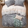 image:imageBedsure Duvet Cover Queen Size  Reversible Green FloralampBird Duvet Cover Set with Zipper Closure 3 Pieces Mistletoe Bedding Set with 8 Corner Ties and 2 Pillow Shams 20x2611  GreyIvory No Comforter
