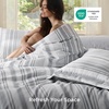 image:imageBedsure Duvet Cover Queen Size  Reversible Green FloralampBird Duvet Cover Set with Zipper Closure 3 Pieces Mistletoe Bedding Set with 8 Corner Ties and 2 Pillow Shams 20x2606  Formal Grey No Comforter