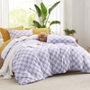 image:imageBedsure Duvet Cover Queen Size  Reversible Green FloralampBird Duvet Cover Set with Zipper Closure 3 Pieces Mistletoe Bedding Set with 8 Corner Ties and 2 Pillow Shams 20x2629  Purple Checkered No Comforter