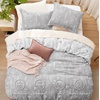 image:imageBedsure Duvet Cover Queen Size  Reversible Green FloralampBird Duvet Cover Set with Zipper Closure 3 Pieces Mistletoe Bedding Set with 8 Corner Ties and 2 Pillow Shams 20x2622  Grey No Comforter