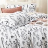 image:imageBedsure Duvet Cover Queen Size  Reversible Green FloralampBird Duvet Cover Set with Zipper Closure 3 Pieces Mistletoe Bedding Set with 8 Corner Ties and 2 Pillow Shams 20x2621  White No Comforter