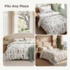 image:imageBedsure Duvet Cover Queen Size  Reversible Green FloralampBird Duvet Cover Set with Zipper Closure 3 Pieces Mistletoe Bedding Set with 8 Corner Ties and 2 Pillow Shams 20x2604  Coconut White No Comforter