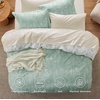 image:imageBedsure Duvet Cover Queen Size  Reversible Green FloralampBird Duvet Cover Set with Zipper Closure 3 Pieces Mistletoe Bedding Set with 8 Corner Ties and 2 Pillow Shams 20x2603  Sage Green No Comforter