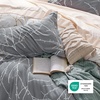 image:imageBedsure Duvet Cover Queen Size  Reversible Green FloralampBird Duvet Cover Set with Zipper Closure 3 Pieces Mistletoe Bedding Set with 8 Corner Ties and 2 Pillow Shams 20x2611  GreyIvory No Comforter