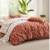 image:imageBedsure Duvet Cover Queen Size  Reversible Green FloralampBird Duvet Cover Set with Zipper Closure 3 Pieces Mistletoe Bedding Set with 8 Corner Ties and 2 Pillow Shams 20x2619  Terracotta No Comforter