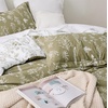 image:imageBedsure Duvet Cover Queen Size  Reversible Green FloralampBird Duvet Cover Set with Zipper Closure 3 Pieces Mistletoe Bedding Set with 8 Corner Ties and 2 Pillow Shams 20x2620  Olive Green No Comforter