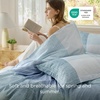 image:imageBedsure Duvet Cover Queen Size  Reversible Green FloralampBird Duvet Cover Set with Zipper Closure 3 Pieces Mistletoe Bedding Set with 8 Corner Ties and 2 Pillow Shams 20x2601  Blue No Comforter