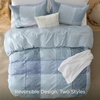 image:imageBedsure Duvet Cover Queen Size  Reversible Green FloralampBird Duvet Cover Set with Zipper Closure 3 Pieces Mistletoe Bedding Set with 8 Corner Ties and 2 Pillow Shams 20x2601  Blue No Comforter