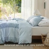 image:imageBedsure Duvet Cover Queen Size  Reversible Green FloralampBird Duvet Cover Set with Zipper Closure 3 Pieces Mistletoe Bedding Set with 8 Corner Ties and 2 Pillow Shams 20x2601  Blue No Comforter