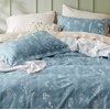 image:imageBedsure Duvet Cover Queen Size  Reversible Green FloralampBird Duvet Cover Set with Zipper Closure 3 Pieces Mistletoe Bedding Set with 8 Corner Ties and 2 Pillow Shams 20x2610  Mineral Blue No Comforter