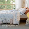 image:imageBedsure Duvet Cover Queen Size  Reversible Green FloralampBird Duvet Cover Set with Zipper Closure 3 Pieces Mistletoe Bedding Set with 8 Corner Ties and 2 Pillow Shams 20x2618  Winter Sky No Comforter