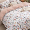 image:imageBedsure Duvet Cover Queen Size  Reversible Green FloralampBird Duvet Cover Set with Zipper Closure 3 Pieces Mistletoe Bedding Set with 8 Corner Ties and 2 Pillow Shams 20x2614  Pale Blush Floral No Comforter
