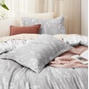 image:imageBedsure Duvet Cover Queen Size  Reversible Green FloralampBird Duvet Cover Set with Zipper Closure 3 Pieces Mistletoe Bedding Set with 8 Corner Ties and 2 Pillow Shams 20x2622  Grey No Comforter