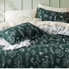 image:imageBedsure Duvet Cover Queen Size  Reversible Green FloralampBird Duvet Cover Set with Zipper Closure 3 Pieces Mistletoe Bedding Set with 8 Corner Ties and 2 Pillow Shams 20x2632  Emerald Green No Comforter