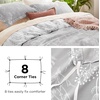 image:imageBedsure Duvet Cover Queen Size  Reversible Green FloralampBird Duvet Cover Set with Zipper Closure 3 Pieces Mistletoe Bedding Set with 8 Corner Ties and 2 Pillow Shams 20x2622  Grey No Comforter