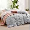 image:imageBedsure Duvet Cover Queen Size  Reversible Green FloralampBird Duvet Cover Set with Zipper Closure 3 Pieces Mistletoe Bedding Set with 8 Corner Ties and 2 Pillow Shams 20x2622  Grey No Comforter