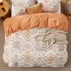 image:imageBedsure Duvet Cover Queen Size  Reversible Green FloralampBird Duvet Cover Set with Zipper Closure 3 Pieces Mistletoe Bedding Set with 8 Corner Ties and 2 Pillow Shams 20x2613  Apricot Buff No Comforter