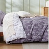 image:imageBedsure Duvet Cover Queen Size  Reversible Green FloralampBird Duvet Cover Set with Zipper Closure 3 Pieces Mistletoe Bedding Set with 8 Corner Ties and 2 Pillow Shams 20x2608  Grayish Purple No Comforter