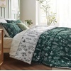 image:imageBedsure Duvet Cover Queen Size  Reversible Green FloralampBird Duvet Cover Set with Zipper Closure 3 Pieces Mistletoe Bedding Set with 8 Corner Ties and 2 Pillow Shams 20x2632  Emerald Green No Comforter