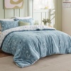 image:imageBedsure Duvet Cover Queen Size  Reversible Green FloralampBird Duvet Cover Set with Zipper Closure 3 Pieces Mistletoe Bedding Set with 8 Corner Ties and 2 Pillow Shams 20x2610  Mineral Blue No Comforter