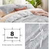 image:imageBedsure Duvet Cover Queen Size  Reversible Green FloralampBird Duvet Cover Set with Zipper Closure 3 Pieces Mistletoe Bedding Set with 8 Corner Ties and 2 Pillow Shams 20x2622  Grey No Comforter