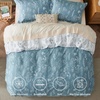 image:imageBedsure Duvet Cover Queen Size  Reversible Green FloralampBird Duvet Cover Set with Zipper Closure 3 Pieces Mistletoe Bedding Set with 8 Corner Ties and 2 Pillow Shams 20x2610  Mineral Blue No Comforter