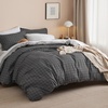image:imageBedsure Duvet Cover Queen Size  Reversible Green FloralampBird Duvet Cover Set with Zipper Closure 3 Pieces Mistletoe Bedding Set with 8 Corner Ties and 2 Pillow Shams 20x2612  Dark Grey No Comforter