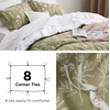 image:imageBedsure Duvet Cover Queen Size  Reversible Green FloralampBird Duvet Cover Set with Zipper Closure 3 Pieces Mistletoe Bedding Set with 8 Corner Ties and 2 Pillow Shams 20x2620  Olive Green No Comforter