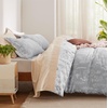 image:imageBedsure Duvet Cover Queen Size  Reversible Green FloralampBird Duvet Cover Set with Zipper Closure 3 Pieces Mistletoe Bedding Set with 8 Corner Ties and 2 Pillow Shams 20x2622  Grey No Comforter