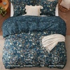 image:imageBedsure Duvet Cover Queen Size  Reversible Green FloralampBird Duvet Cover Set with Zipper Closure 3 Pieces Mistletoe Bedding Set with 8 Corner Ties and 2 Pillow Shams 20x2616  Navy Blue Floral No Comforter