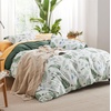 image:imageBedsure Duvet Cover Queen Size  Reversible Green FloralampBird Duvet Cover Set with Zipper Closure 3 Pieces Mistletoe Bedding Set with 8 Corner Ties and 2 Pillow Shams 20x2605  Mallard Green No Comforter