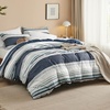 image:imageBedsure Duvet Cover Queen Size  Reversible Green FloralampBird Duvet Cover Set with Zipper Closure 3 Pieces Mistletoe Bedding Set with 8 Corner Ties and 2 Pillow Shams 20x2609  Blue No Comforter
