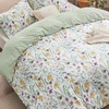 image:imageBedsure Duvet Cover Queen Size  Reversible Green FloralampBird Duvet Cover Set with Zipper Closure 3 Pieces Mistletoe Bedding Set with 8 Corner Ties and 2 Pillow Shams 20x2615  Green Floral No Comforter