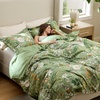 image:imageBedsure Duvet Cover Queen Size  Reversible Green FloralampBird Duvet Cover Set with Zipper Closure 3 Pieces Mistletoe Bedding Set with 8 Corner Ties and 2 Pillow Shams 20x2605  Flourishing Reverie No Comforter