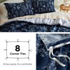 image:imageBedsure Duvet Cover Queen Size  Reversible Green FloralampBird Duvet Cover Set with Zipper Closure 3 Pieces Mistletoe Bedding Set with 8 Corner Ties and 2 Pillow Shams 20x2602  Nave Blue No Comforter