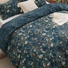 image:imageBedsure Duvet Cover Queen Size  Reversible Green FloralampBird Duvet Cover Set with Zipper Closure 3 Pieces Mistletoe Bedding Set with 8 Corner Ties and 2 Pillow Shams 20x2616  Navy Blue Floral No Comforter