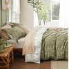 image:imageBedsure Duvet Cover Queen Size  Reversible Green FloralampBird Duvet Cover Set with Zipper Closure 3 Pieces Mistletoe Bedding Set with 8 Corner Ties and 2 Pillow Shams 20x2620  Olive Green No Comforter